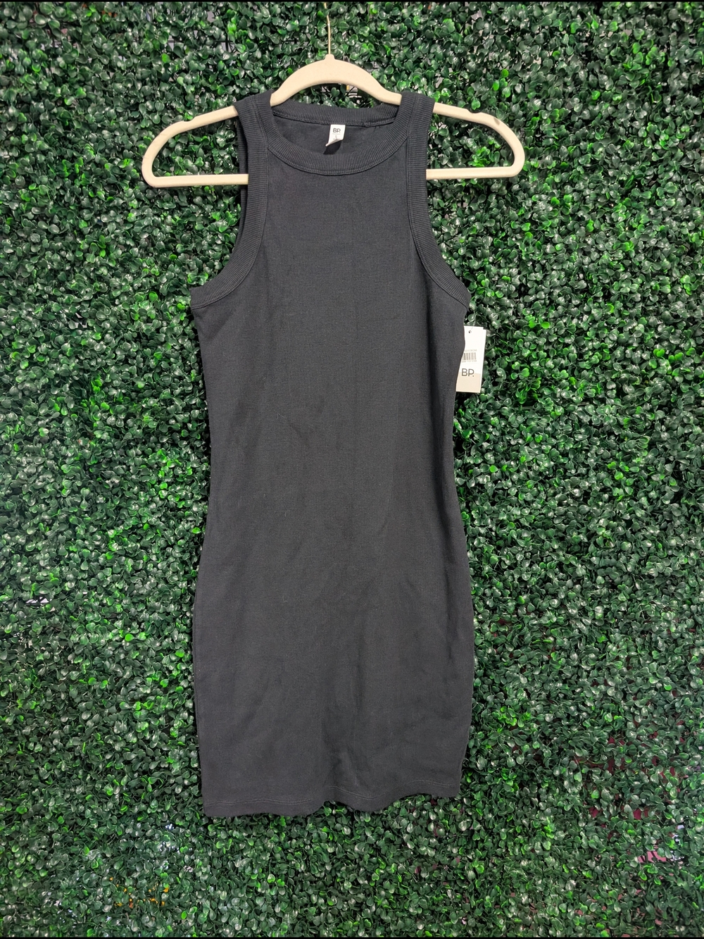 bp Black Ribbed Crewneck Mini Dress